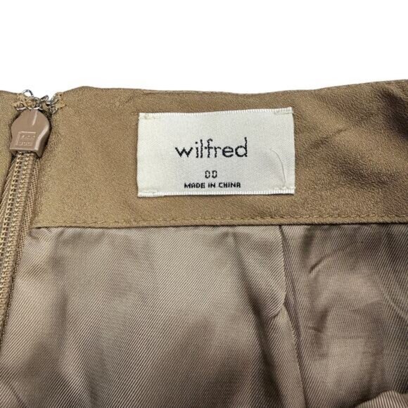 WILFRED Aritzia Wool Cashmere High Rise Wrap-Front Mini Skirt Sz 00 - Picture 6 of 9